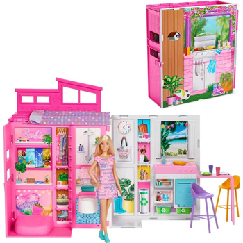Domek dla lalek Mattel Barbie Getaway Doll House with Barbie Doll z akcesoriami (0194735178308)