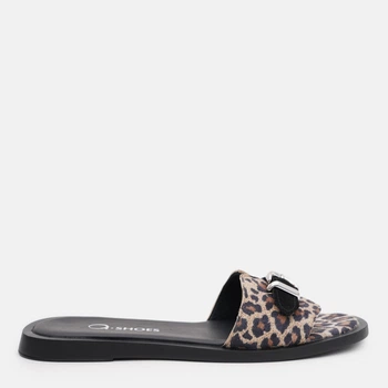Женские шлепанцы кожаные Ashoes dutti 36 23.5 см Светлый леопард (ROZ6501004481)