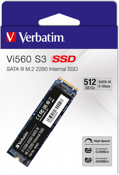 SSD диск Verbatim VI560 S3 512GB M.2 2280 SATAIII 3D NAND TLC