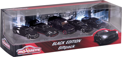 Zestaw metalowych samochodów Majorette "Black" 7.5 cm 5 sztuk (SBA212053174)