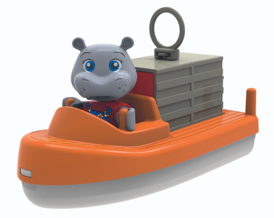 Zestaw do zabawy BIG Aqua Play. Konstrukcja z dźwigiem, samochodem, łodzią i figurką 68x65x22 cm 3+ (SMB8700001501)