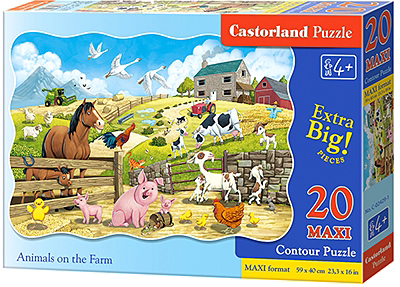 Puzzle Castorland Zwierzęta na farmie 20 maxi elementów (CSLC-02429-1)