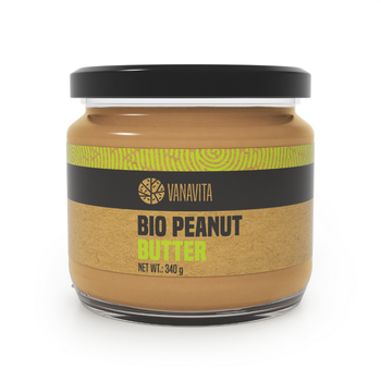 VanaVita БІО арахісова паста 340 г кремовий - GymBeam Bio