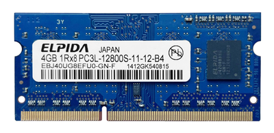 Оперативная память Elpida SODIMM DDR3L 4Gb 1Rx8 1600Mhz PC3-12800S-11-12-B4 EBJ40UG8EFU0-GN-F