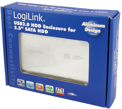 Kieszeń zewnętrzna Logilink 2.5 SATA HDD USB 2.0 Silver (UA0041A)