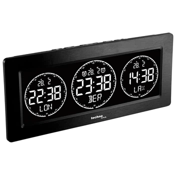 Годинник настільний Technoline WT458 Black з будильником термогігрометром таймером і дисплеєм 233х100х47 мм