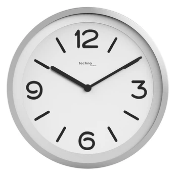 Настенные часы Technoline Silver с подсветкой циферблата и бесшумным кварцевым механизмом для спальни