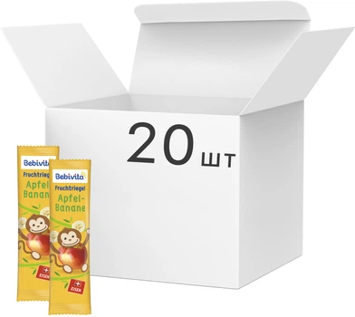 Упаковка фруктових батончиків Bebivita Яблуко-Банан з 12 місяців 25 г x 20 шт (42428435_4018852036159)