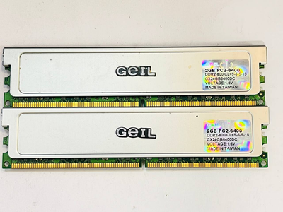 Оперативная память GEIL DDR2 4Gb Kit (2*2Gb) 800MHz PC3-6400 Б/У
