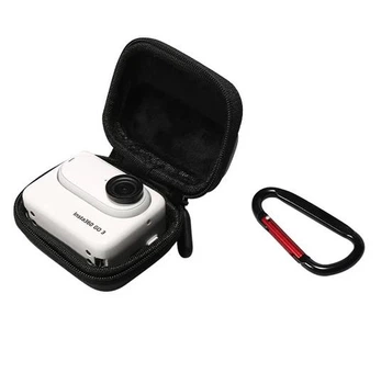 Сумка-футляр для экшн камеры Insta360 GO 3, защитный чехол / кейс / органайзер для хранения + карабин, 8х6.5х4.6 см, черная (83448986)
