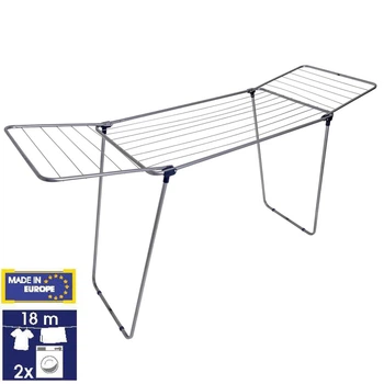 Сушка для белья Casa Si Merkur Pure Silver 18м стальная легкая с пластиковыми ножками (CS92235S04C)
