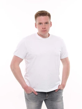 Футболка мужская белая однотонная широкая 6228-4 XL