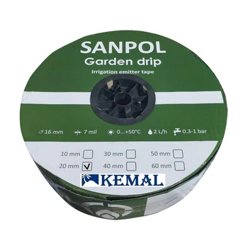 Лента эмиттерная для капельного полива Kemal Sanpol 20 (1000м) 7 mil, Турция