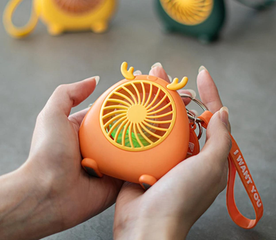 Вентилятор портативний Mini Hom | 1.2W; 3 speed; 2h; 500mAh | Orange