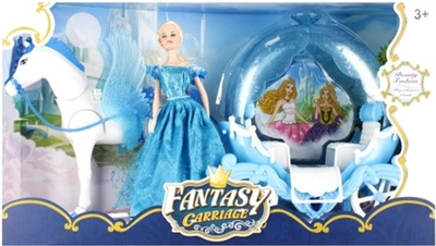 Zestaw do zabawy Mega Creative Fantasy Carriage Lalka + Pegaz Niebieskie włosy z powozem (5905523609301)