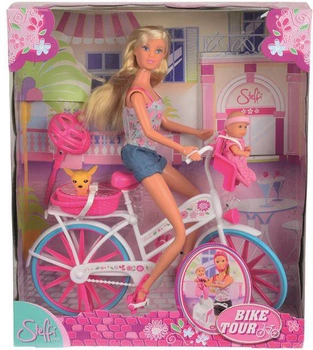 Lalka Steffi z dzieckiem na rowerze Simba Steffi Love (SBA105739050)