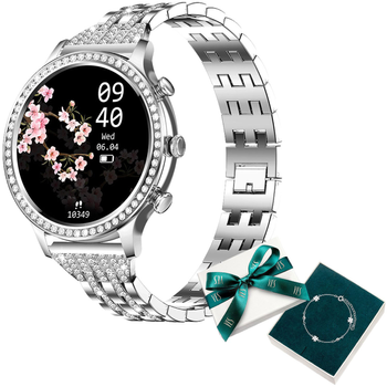 Smartwatch Manta Diamond Lusso Srebrny + Bransoletka YES (SWD01SL)