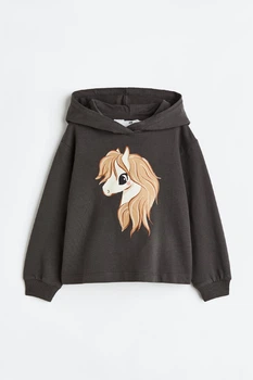 Худі для дівчинки темно-сіре Єдиноріг H&M 92см (400095825)