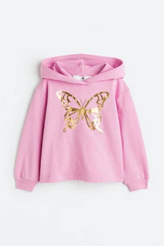 Худи для девочки розовое Бабочка H&M 92см (400095827)