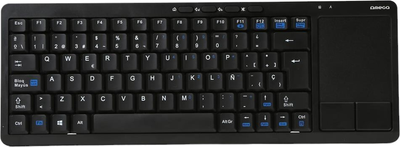 Клавіатура бездротова Omega OKB004B for Smart TV + Touchpad US Black (OKB004BES)