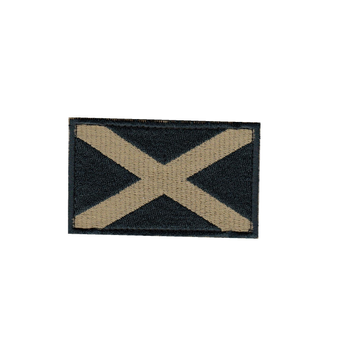 Шеврон патч на липучці Прапор Шотландії, на кепку, на чорному фоні, 5*8см.