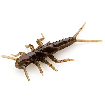 Силиконовая приманка Fishup Stonefly 0.75" (12pcs.), #019 - Motor Oil/Red,10017214