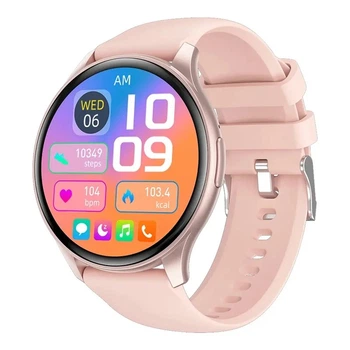 Смарт-годинник Lige ZW60 Pink з тонометром, пульсоксиметром, температура тіла, дзвінки AMOLED екран