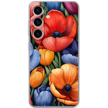Силіконовий Чохол з Картинкою для Samsung Galaxy S24 Принт (Квіти) (50953-ysm012)