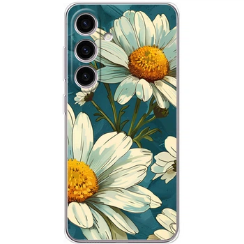 Силіконовий Чохол з Картинкою для Samsung Galaxy S24 Принт (Квіти, Ромашки) (50953-ysm011)