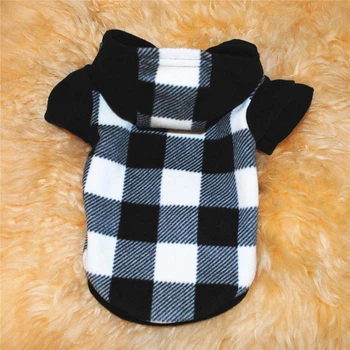 Теплое худи для собак с капюшоном Pet Style "Крупная клетка" Черная XS