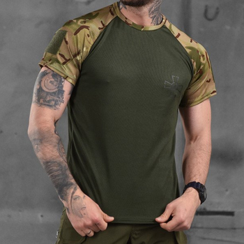 Потовідвідна чоловіча футболка Coolmax мультикам олива розмір 2XL