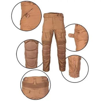 Мужские штаны Mil-Tec Sturm Chimera Combat Pants рип-стоп с накладками Eva койот размер XL