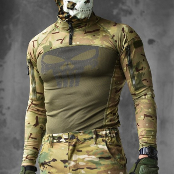 Мужской крепкий Убакс Punisher с принтом / Плотная уставная Рубашка Coolpass мультикам размер M