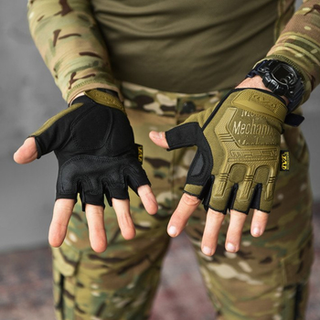 Беспалые перчатки Mechanix M-Pact Fingerless с защитными накладками койот размер 2XL