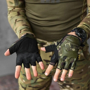 Беспалые перчатки Mechanix M-Pact Fingerless с защитными накладками мультикам размер M