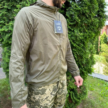 Літня Чоловіча Куртка Lava з капюшоном / Легка Вітровка олива розмір L