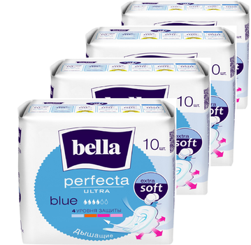 Упаковка гігієнічних прокладок Bella Perfecta Ultra Blue 10 шт х 4 пачки (ROZ00516305871)