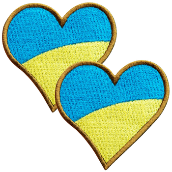 Набор шевронов 2 шт нашивка на липучке Флаг Украины Сердце вышитый патч 6 х 6.5 см (2200004269221)