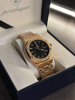 Мужские часы Poedagar Piguet золотые, черный циферблат
