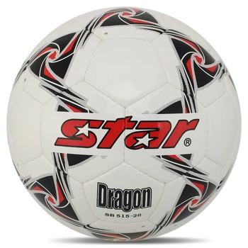 Мяч футбольный №5 PU ламин. STAR DRAGON (№5, 5 сл., сшитый вручную, белый-красный) (SB515_белый-черный-красный)
