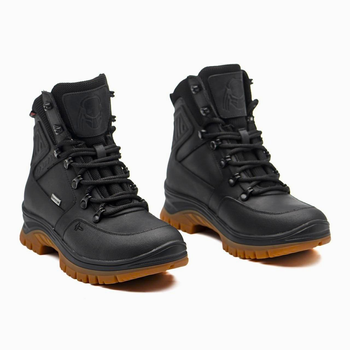 Берцы демисезонные тактические ботинки PAV 505 Harlan черные кожаные с мембраной Winterfrost 42