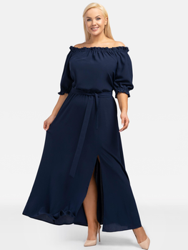 Плаття довге жіноче Karko SA992 50-52 Темно-синє (5903676028086)
