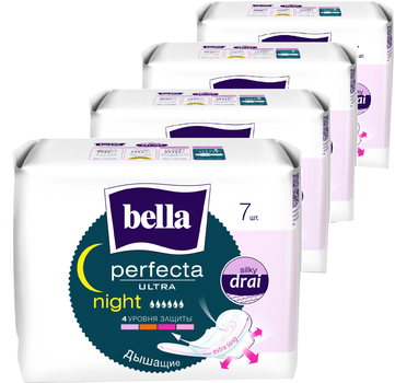 Упаковка гігієнічних прокладок Bella Perfecta Ultra Night 7 шт х 4 пачки (ROZ00516305529)