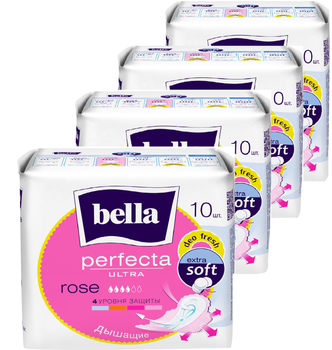 Упаковка гігієнічних прокладок Bella Perfecta Ultra Rose Deo Fresh 10 шт х 4 пачки (ROZ00516305918)