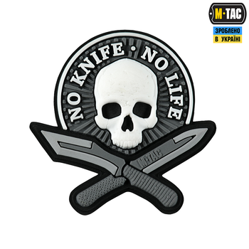 M-Tac нашивка No Knife - No Life 3D PVC Black/White