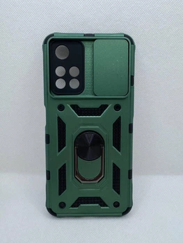 Противоударный чехол Defense Ring для Xiaomi Redmi Note 11 Pro Plus с кольцом Зелёный