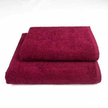 Набор махровых полотенец 2шт GM Textile 50х90см, 70х140см 400г/м2 (Бордовый)