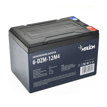 Тягова акумуляторна батарея AGM MERLION 6-DZM-12, 12V 12Ah M4 (151х98х101 мм) Q 4,25 кг White/Black Q4
