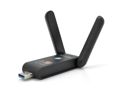 Бездротовий мережевий адаптер Wi-Fi-USB3.0 Merlion LV-UAC15, RTL8812BU, з 2-ма антенами 10см, 802.11 bgn, 1200MB, 2.4 GHz, Bliste