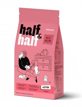 Сухий корм для кошенят з яловичиною Half&Half Kitten 2 кг